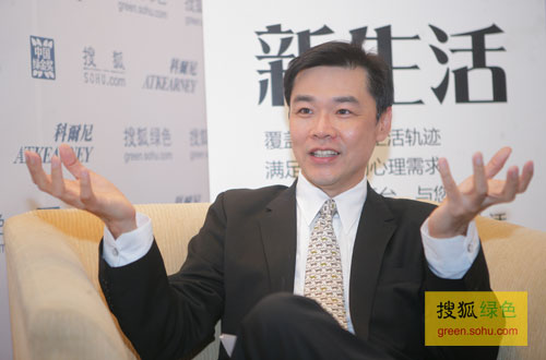 搜狐绿色专访宝洁大中华区对外事务总经理许有杰。（搜狐-刘丹/摄）