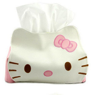 hello kitty 皮革纸巾抽 家人可人赞不绝口